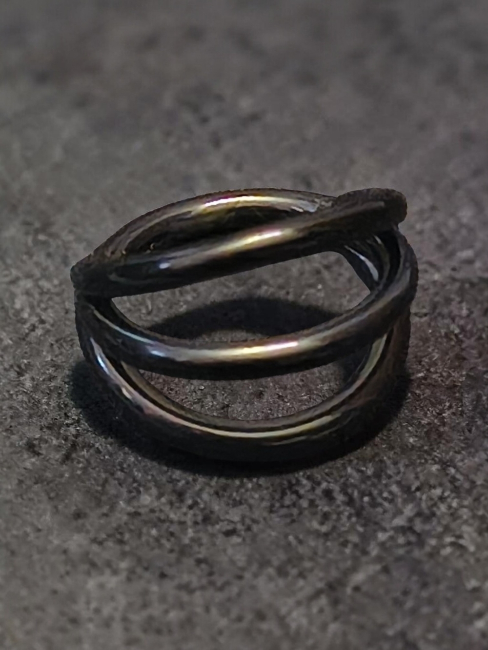 Black Stainless Steel Triple Hoop Nose Ring Hinged Clicker Stacked Nose Ring